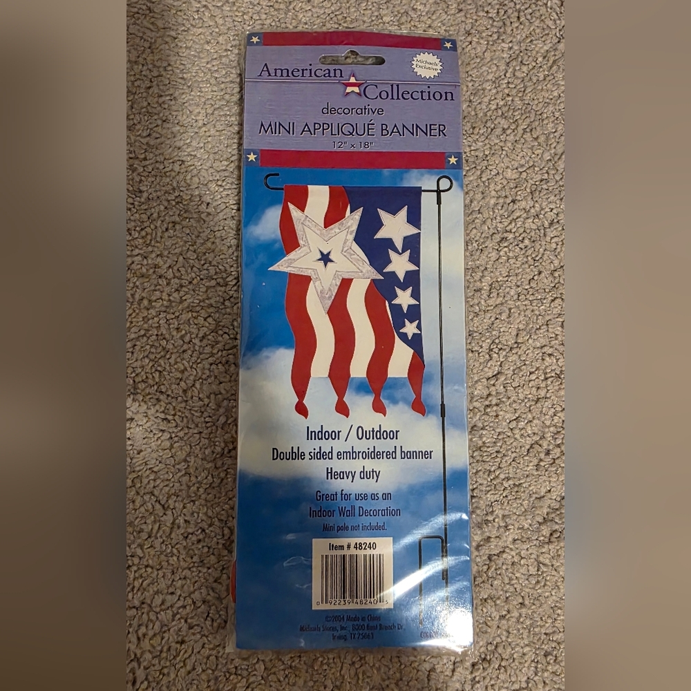 Mini Applique Flag with Stars and Stripes
